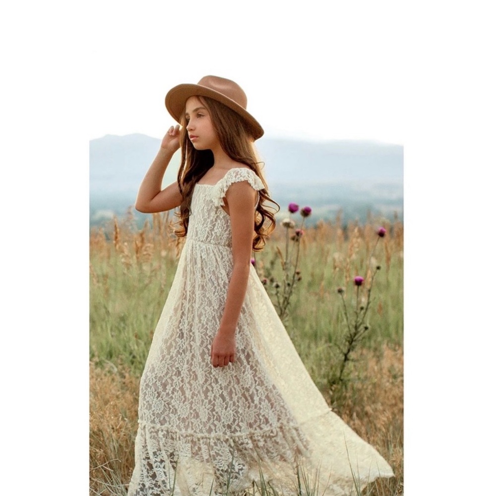 Joyfolie Cream Lace Kids Dress